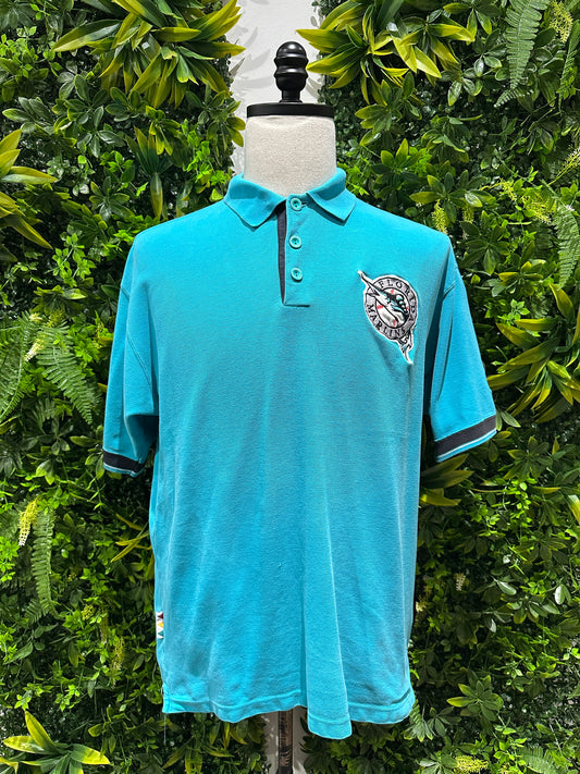 (Mens XL) 90s Florida Marlin's Polo Shirt 007