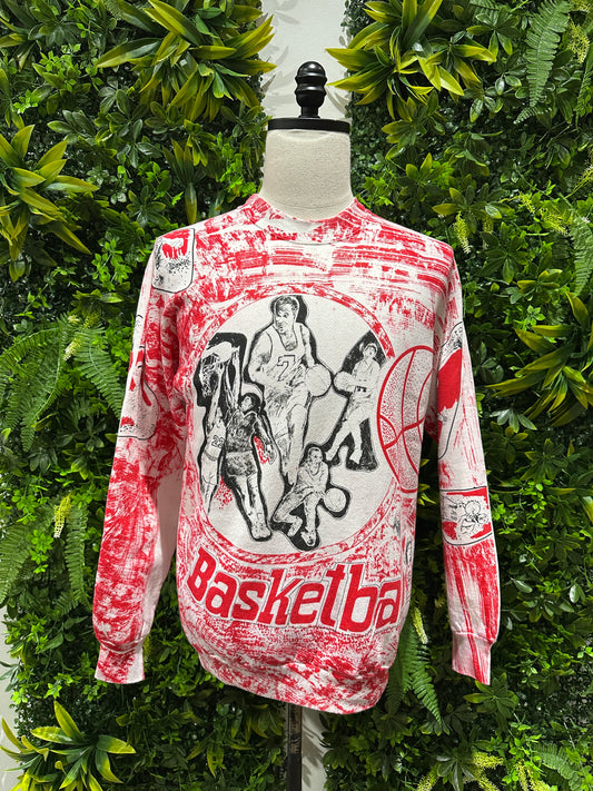 (Mens Large) 90s Basketball AOP Sweater 007