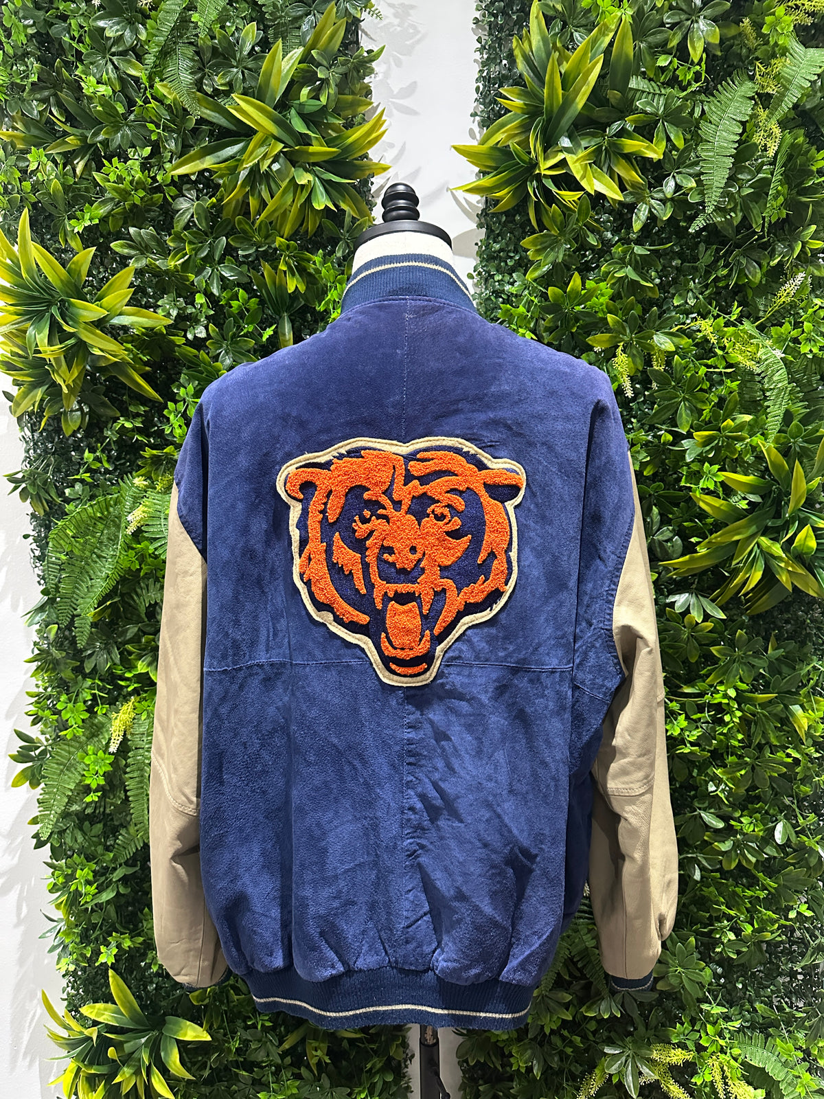 (Mens 2X) NFL Chicago Bears Suede Leather Jacket 007