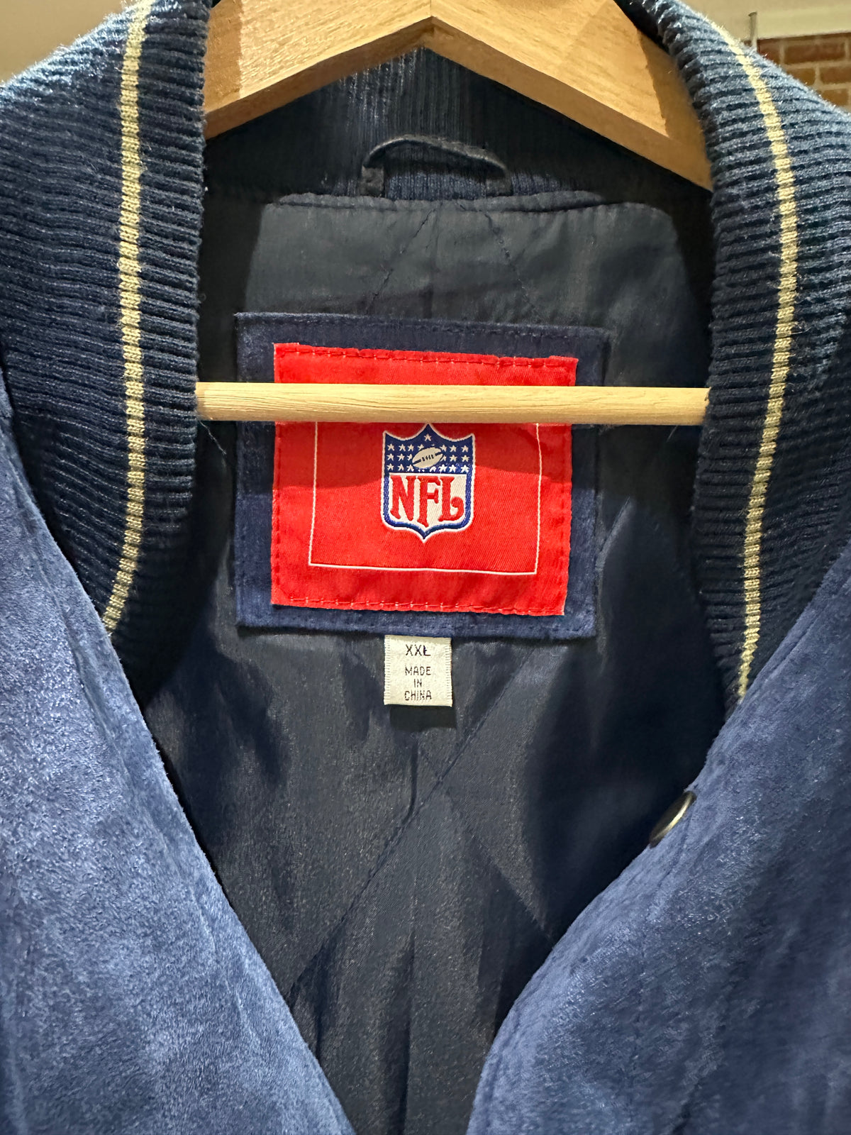 (Mens 2X) NFL Chicago Bears Suede Leather Jacket 007
