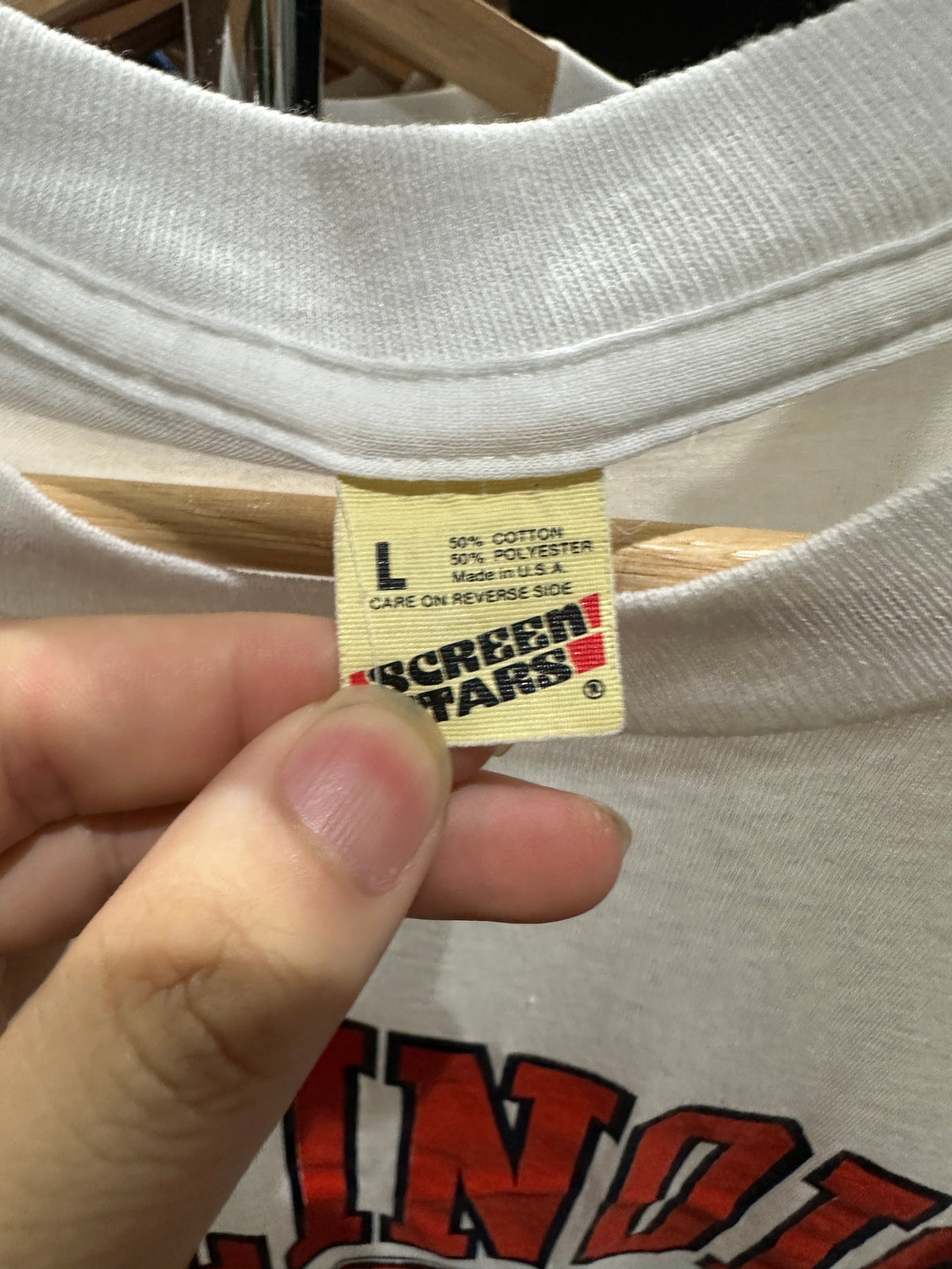 (Mens Medium) 80s University of Illinois Spell-Out Shirt 007