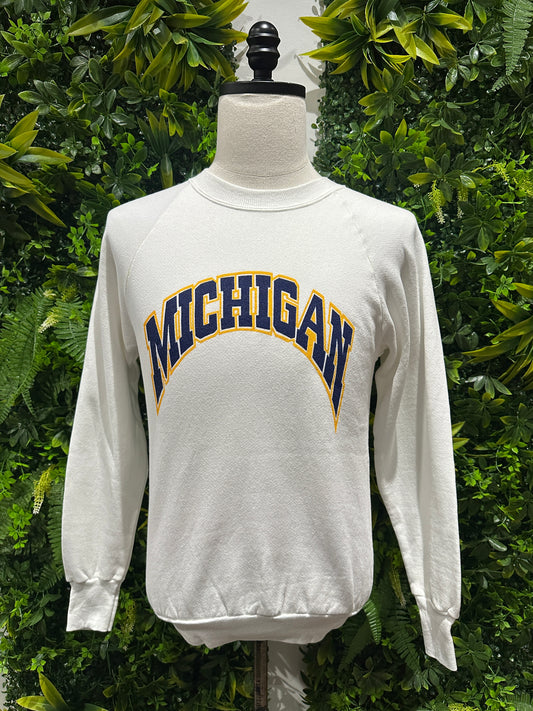 (Mens Medium) 80s Michigan University Spell-Out Sweater 007
