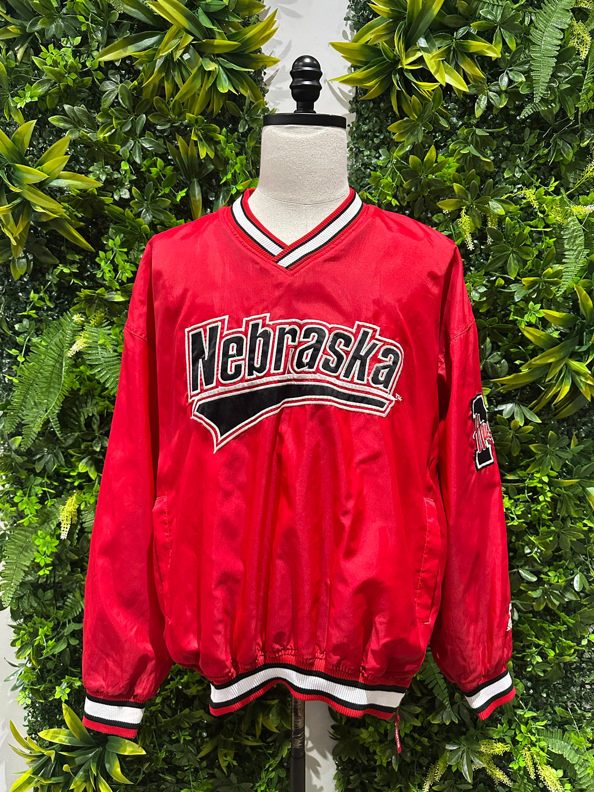 (Mens XL) 90s Starter University of Nebraska Pull-Over Windbreaker 007
