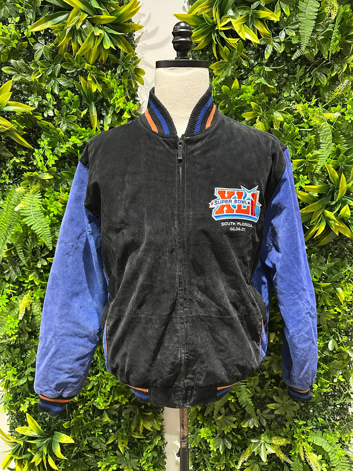 (Mens Medium) NFL Super Bowl XLI Black Suede Leather Jacket 007