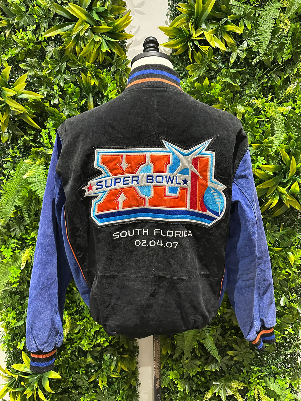 (Mens Medium) NFL Super Bowl XLI Black Suede Leather Jacket 007
