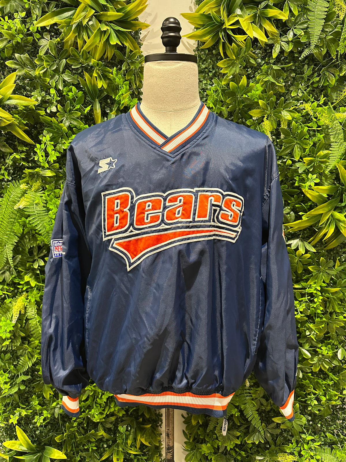 (Mens Medium) 90s Starter Chicago Bears Pull-Over Windbreaker