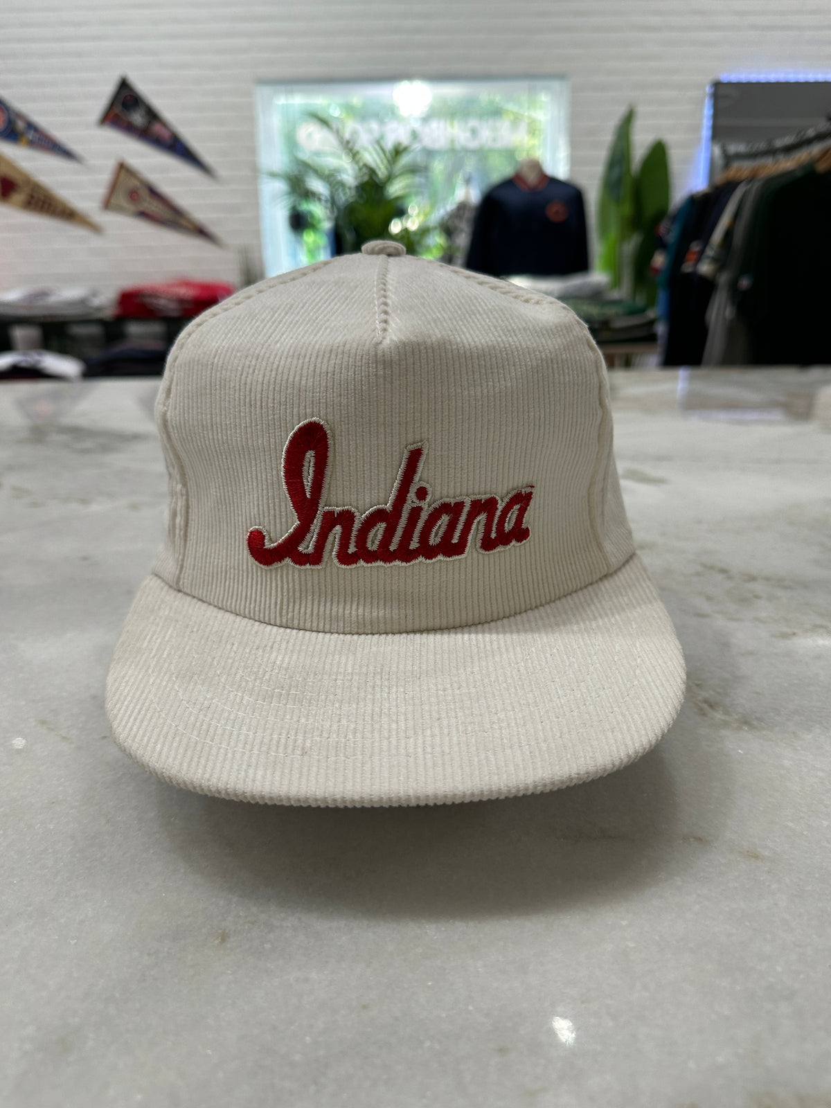 90s Indiana University Corduroy Spell-Out Snap-Back Hat