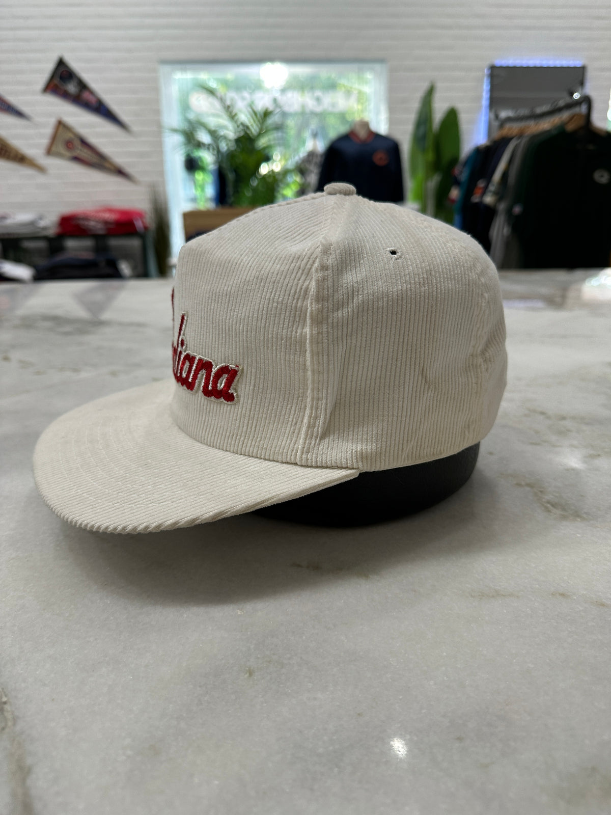 90s Indiana University Corduroy Spell-Out Snap-Back Hat
