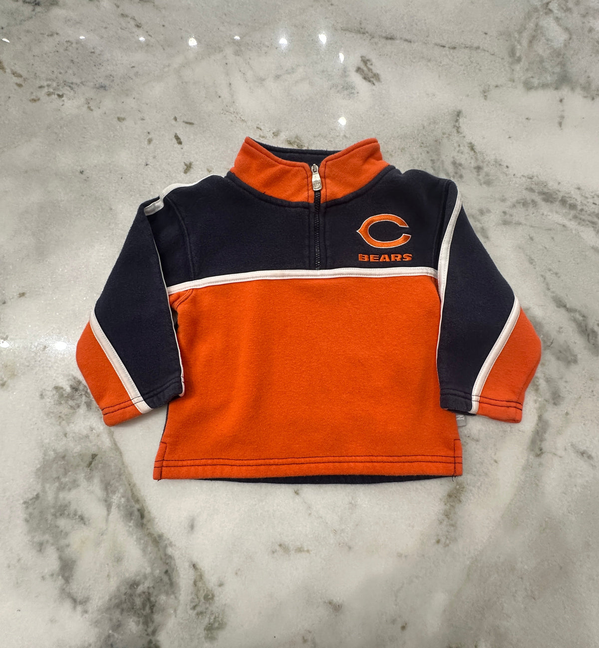 (Kids Small) NFL Chicago Bears Quarter-Zip Sweater 007