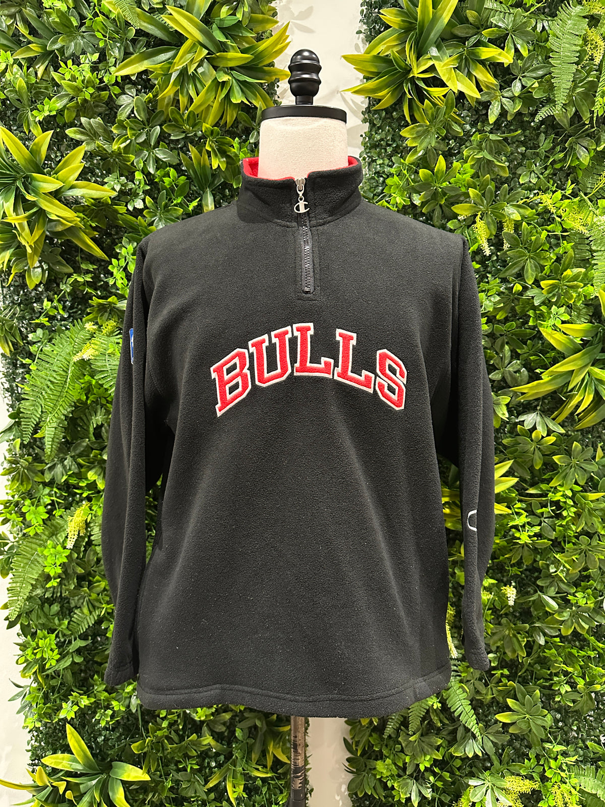(Womens XL) 90s Chicago Bulls Spell-Out Fleece Sweater 007