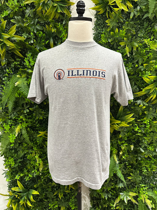 (Mens Medium) 90s University of Illinois Spell-Out Shirt 007