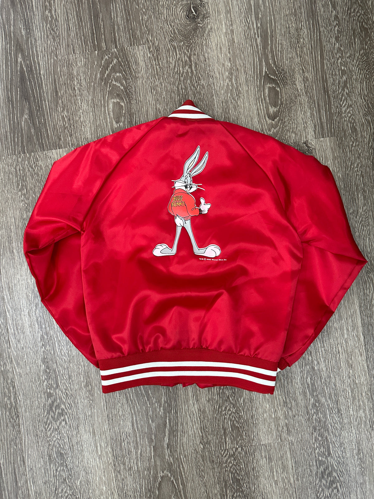(Kids Large) 90s Looney Tunes "Bugs Bunny' Varsity Jacket 007