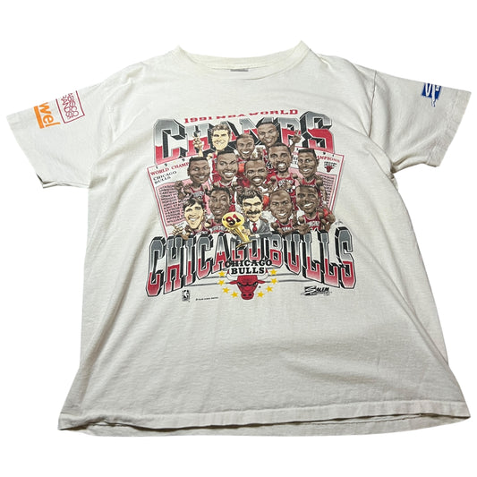 (Mens Large) 1991 Chicago Bulls Caricature Shirt