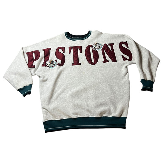 (Mens Large) 90s Detroit Pistons Spell Out Sweater
