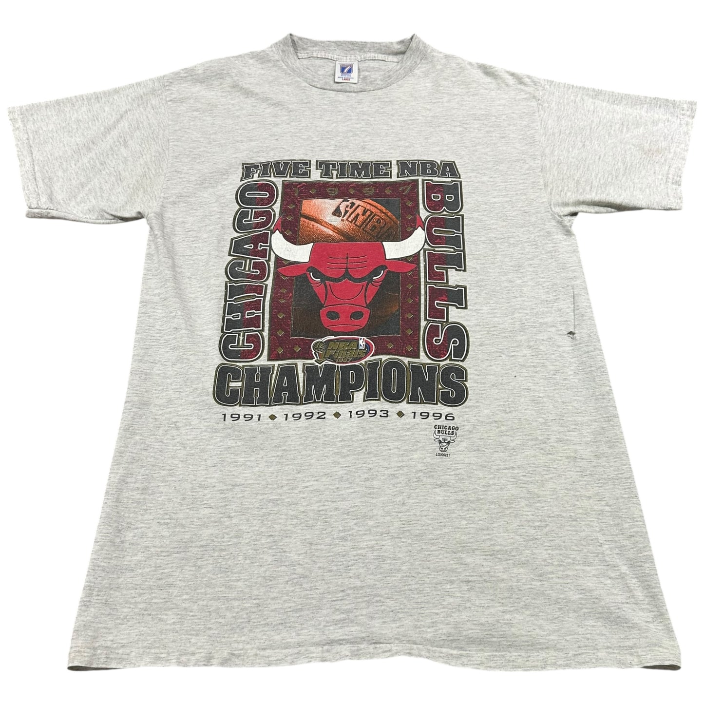 Vintage 1997 Chicago Bulls 5 Time Champions Shirt Mens Large