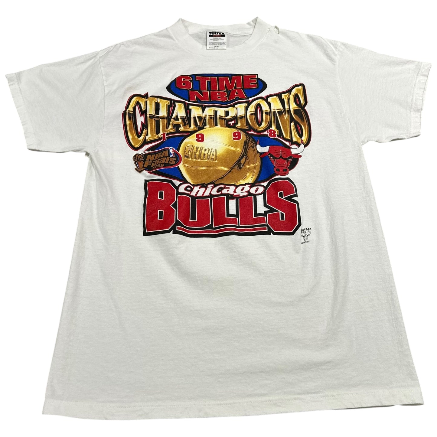 Vintage 1998 Chicago Bulls 6 Time Champions Shirt Mens Large