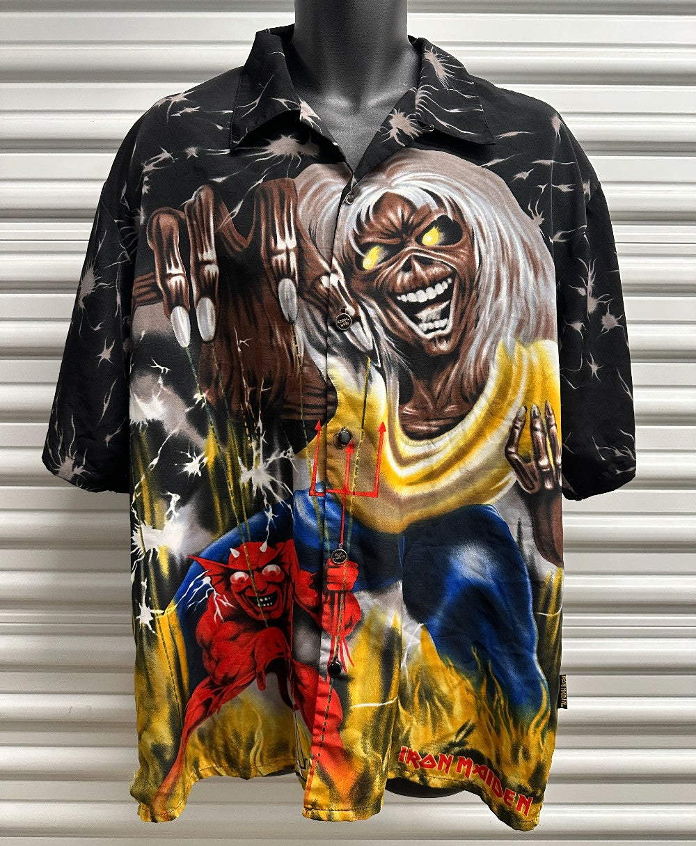 (Mens XL) 90s Iron Maiden Button-Up Shirt|2174