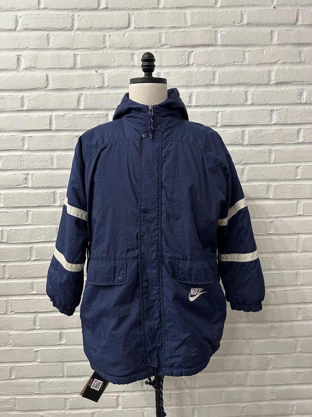 (Mens L) Vintage 90s Blue Nike Puffer Jacket|870
