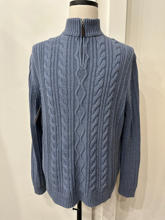 (Mens XL) Tasso Elba Blue 1/4 Zip Knit Sweater|2828
