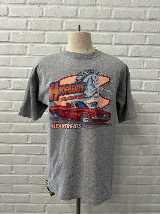 (Mens L) 90s Hoof Beats Louder Than Heart Beats Shirt|1189