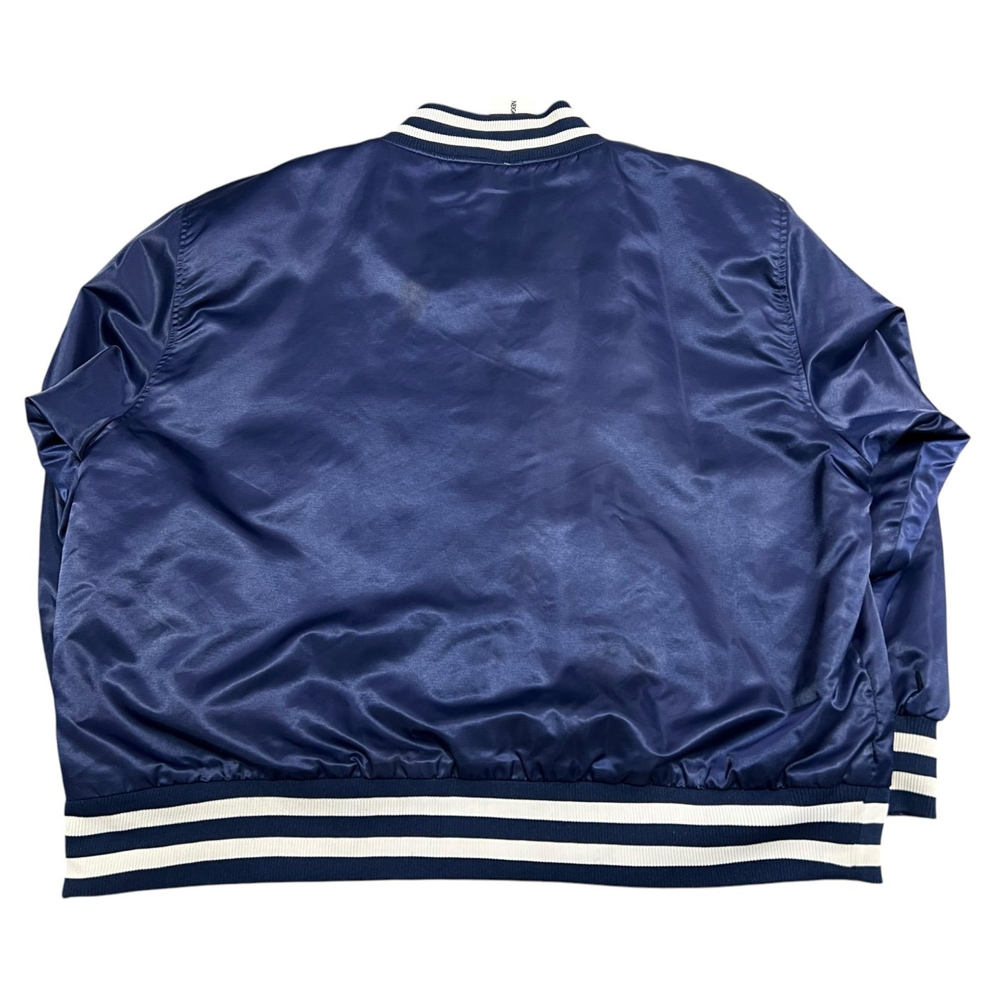 Vintage Notre Dame Varsity Jacket Satin Bomber Mens 3XL XXXL Blue Irish