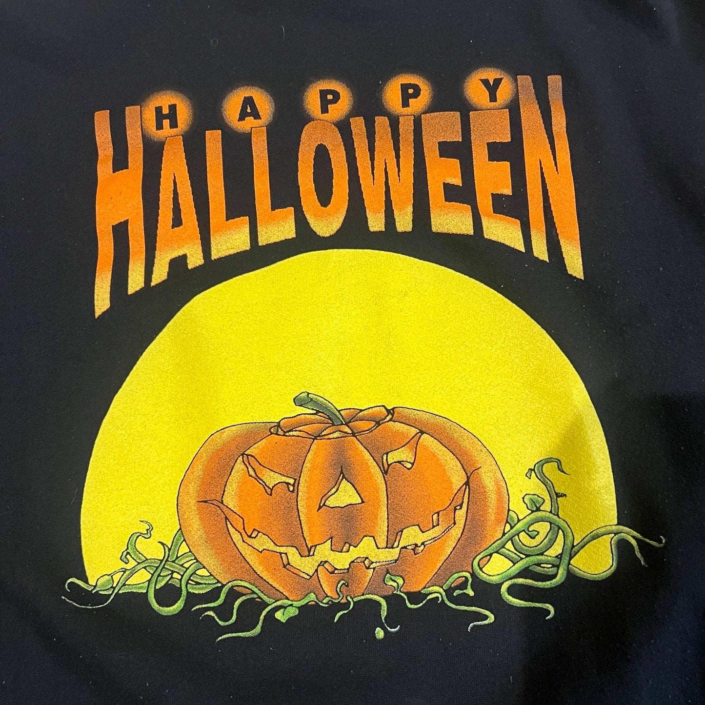 Vintage Happy Halloween Pumpkin Sweater Crewneck Black 90's