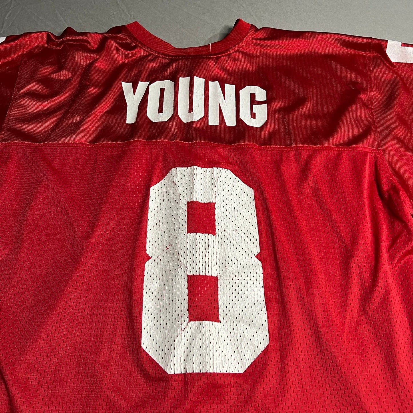 Vintage Steve Young Jersey Mens XL Apex One #8 San Francisco 49ers NFL Red