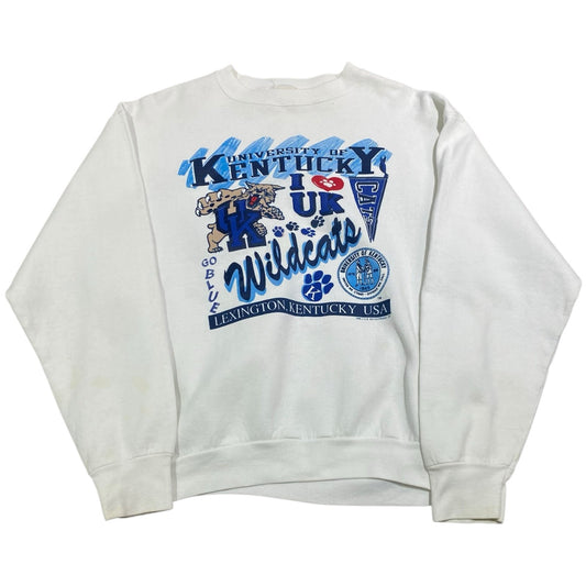 Vintage University of Kentucky Wildcats Sweater Womans XL White Crewneck NCAA