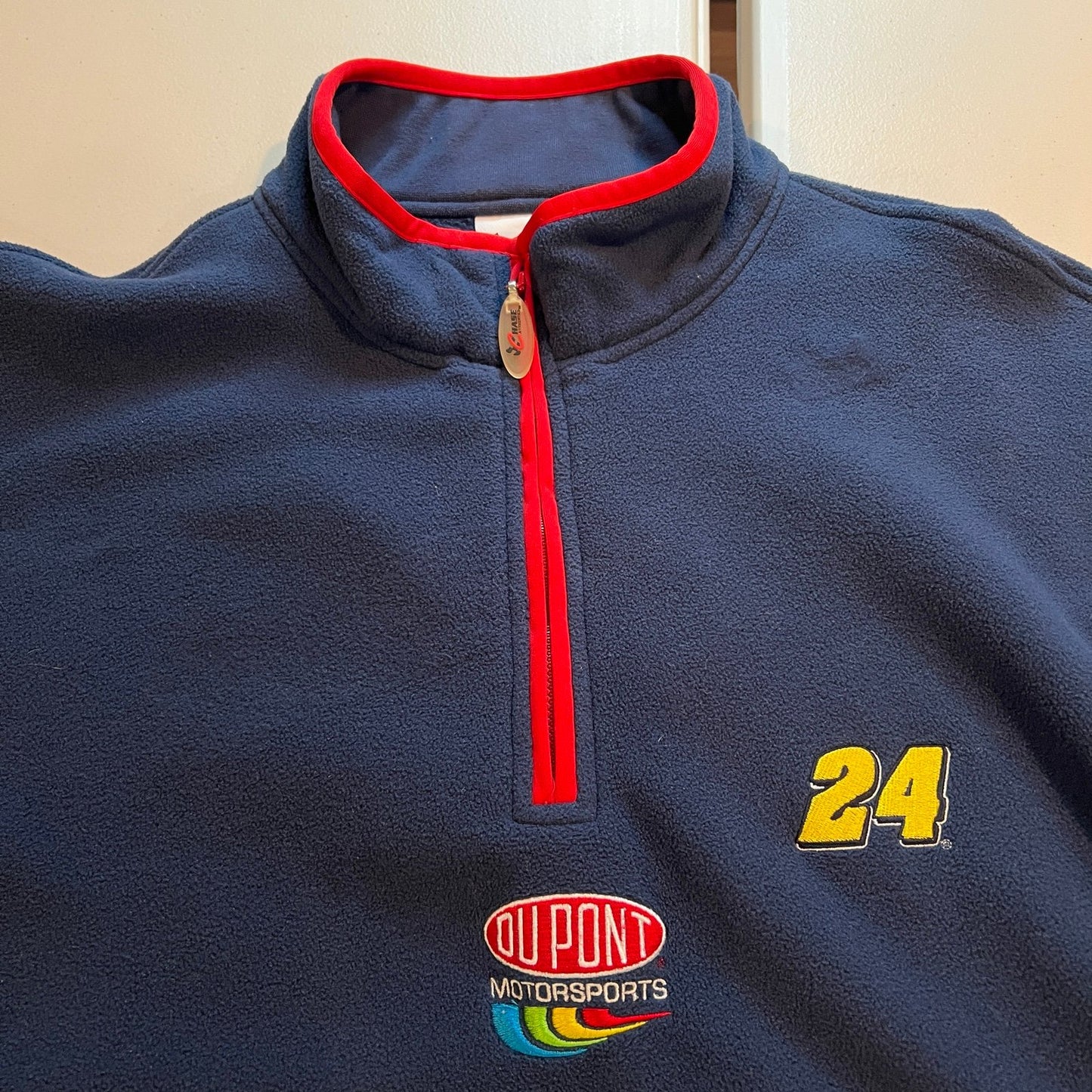 NASCAR Sweater Mens XL Chase Authentic Jeff Gordon Half Zip Blue Du Point Y2K