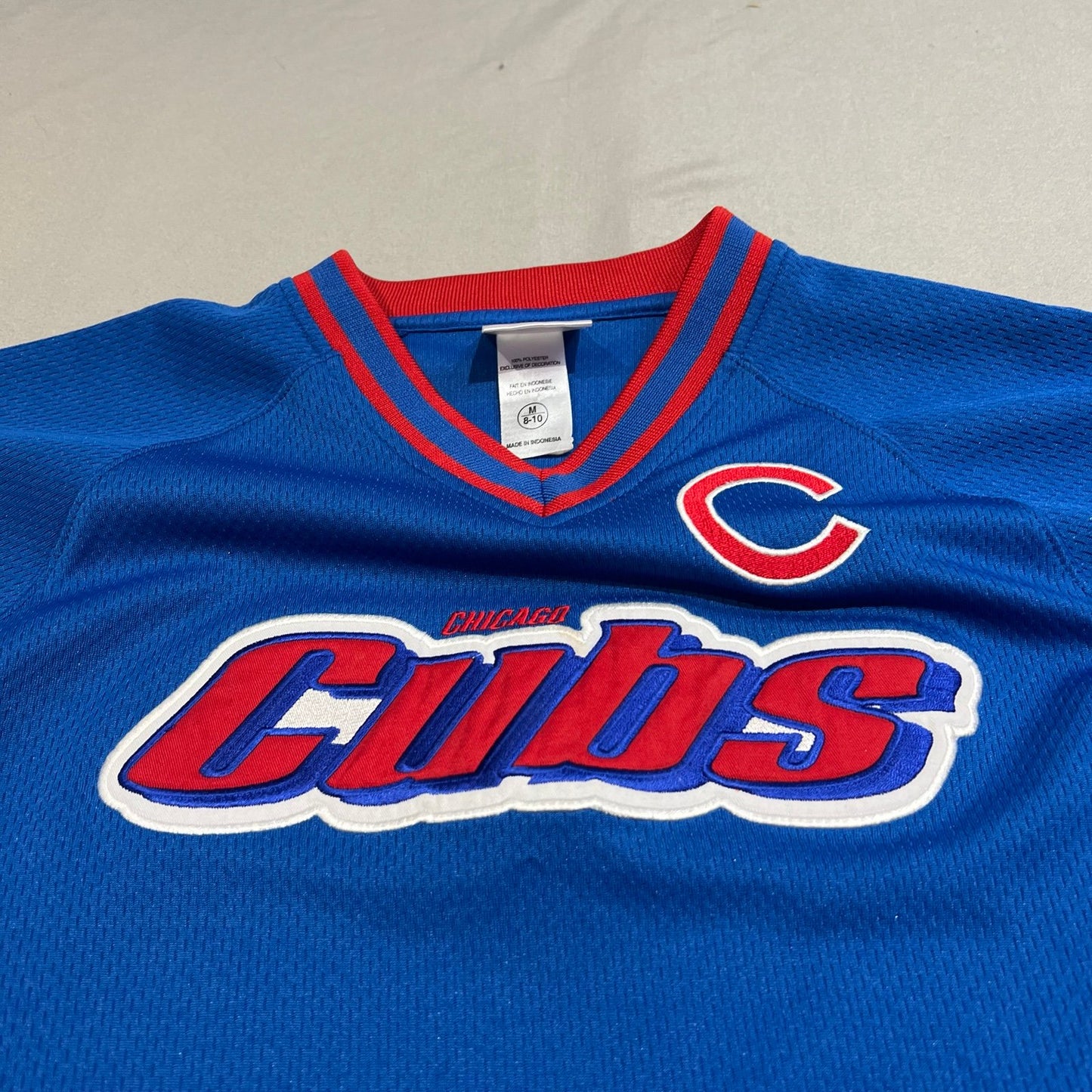 Chicago Cubs Jersey Kids Youth Medium Stitch Sewn Blue MLB Shirt Short Sleeve