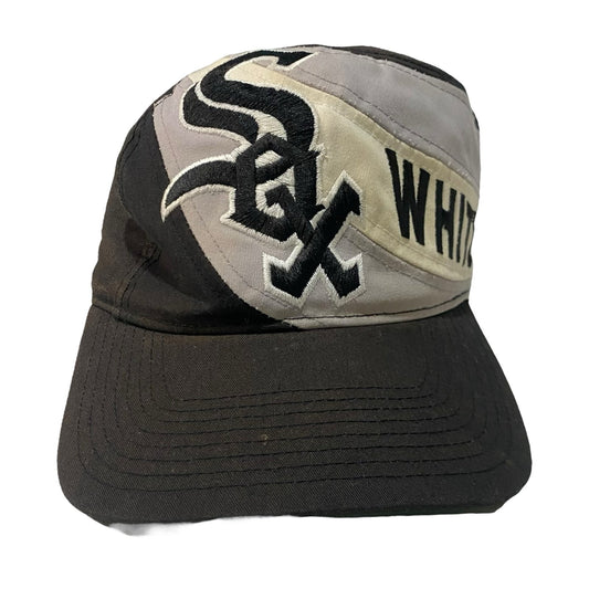 Vintage Chicago White Sox 90's Twins Enterprise Swirl Snapback Hat Black Cap