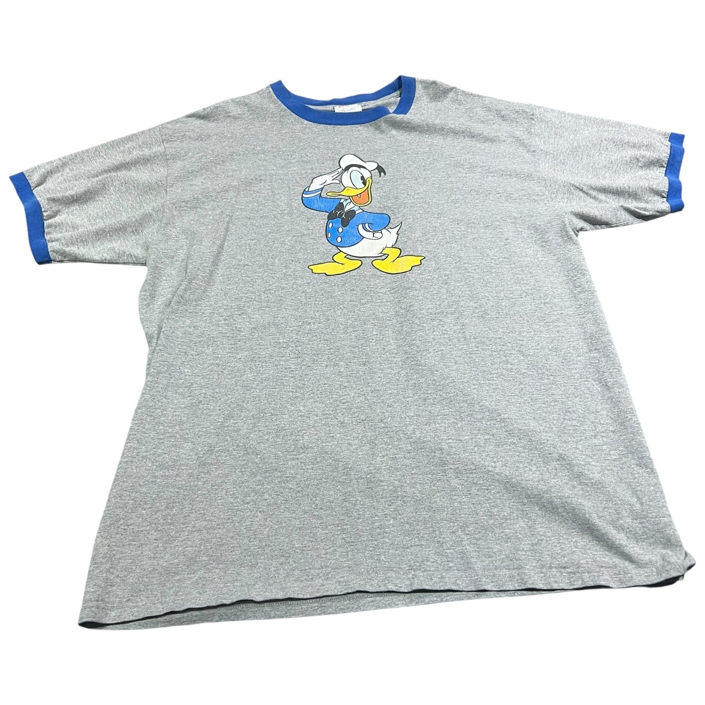 Daffy Duck Shirt Mens XL Disney Gray Short Sleeve Ringer