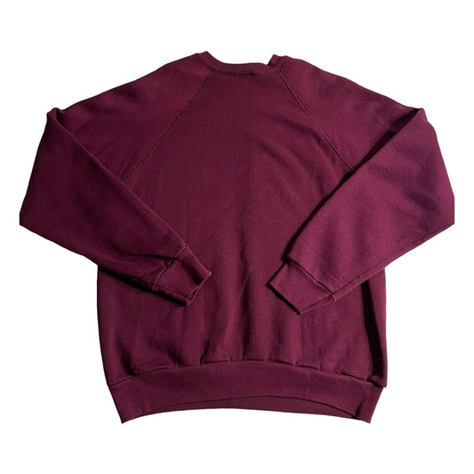 Vintage Blank Sweater Tultex Mens Large Maroon Red 90's Crewneck Basic Essential