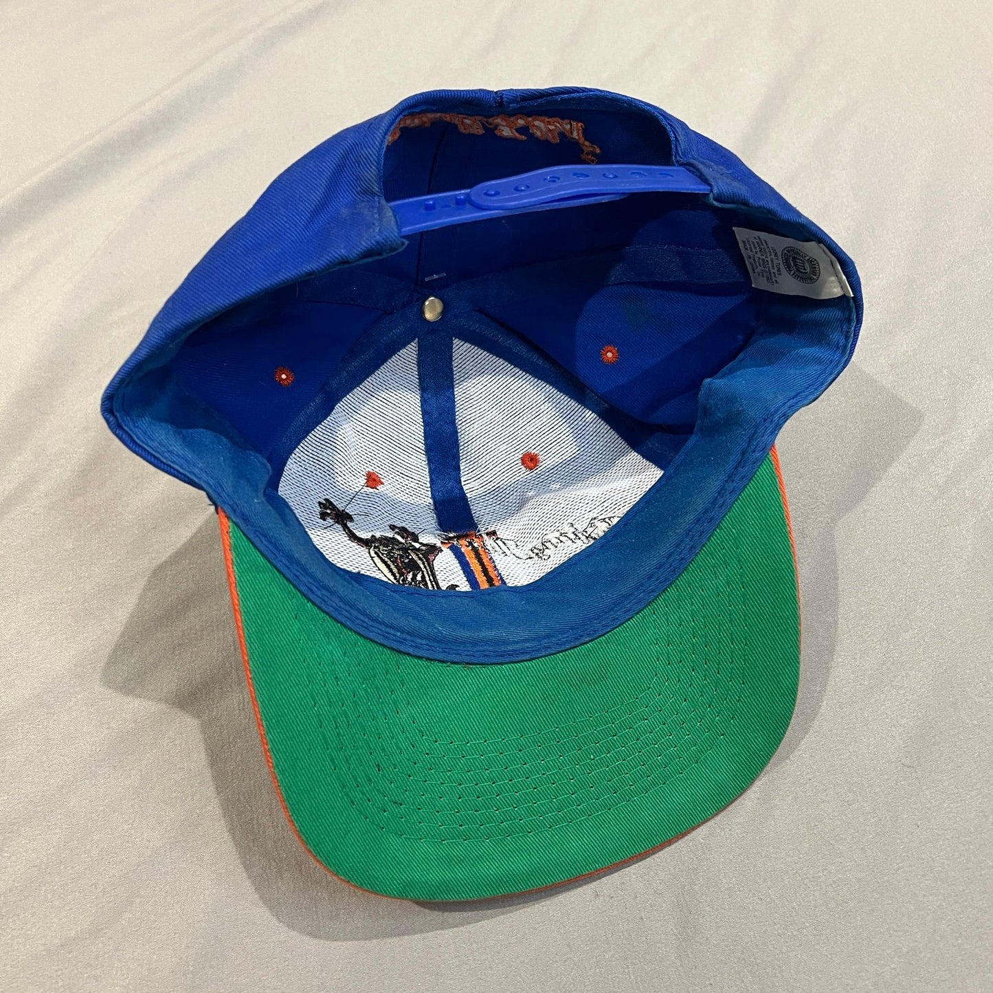 Vintage University of Illinois Taz Snapback Hat Blue Orange Looney Tunes Chief