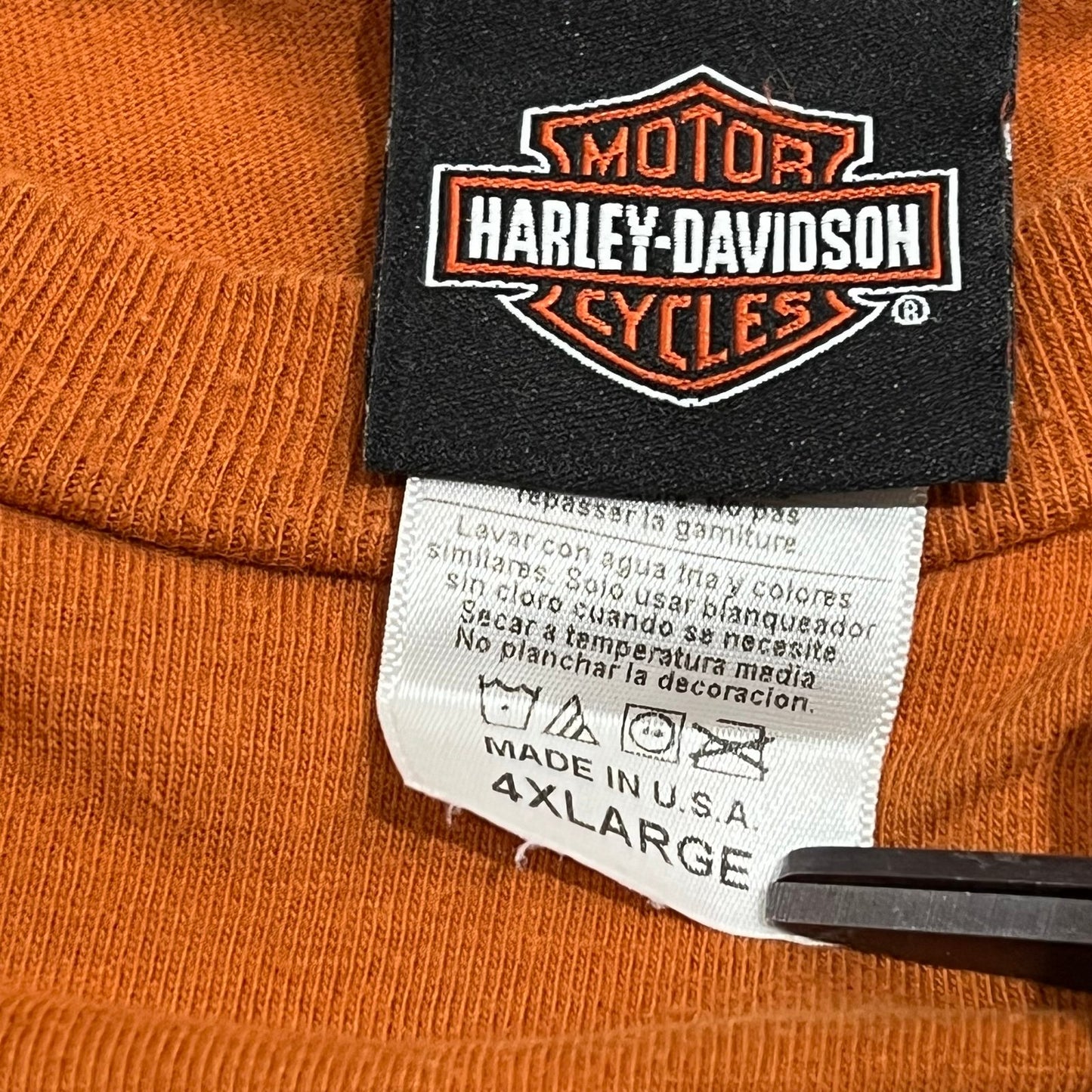 Harley Davidson Shirt Mens 4XL XXXXL Vancouver Short Sleeve Orange Motorcycle