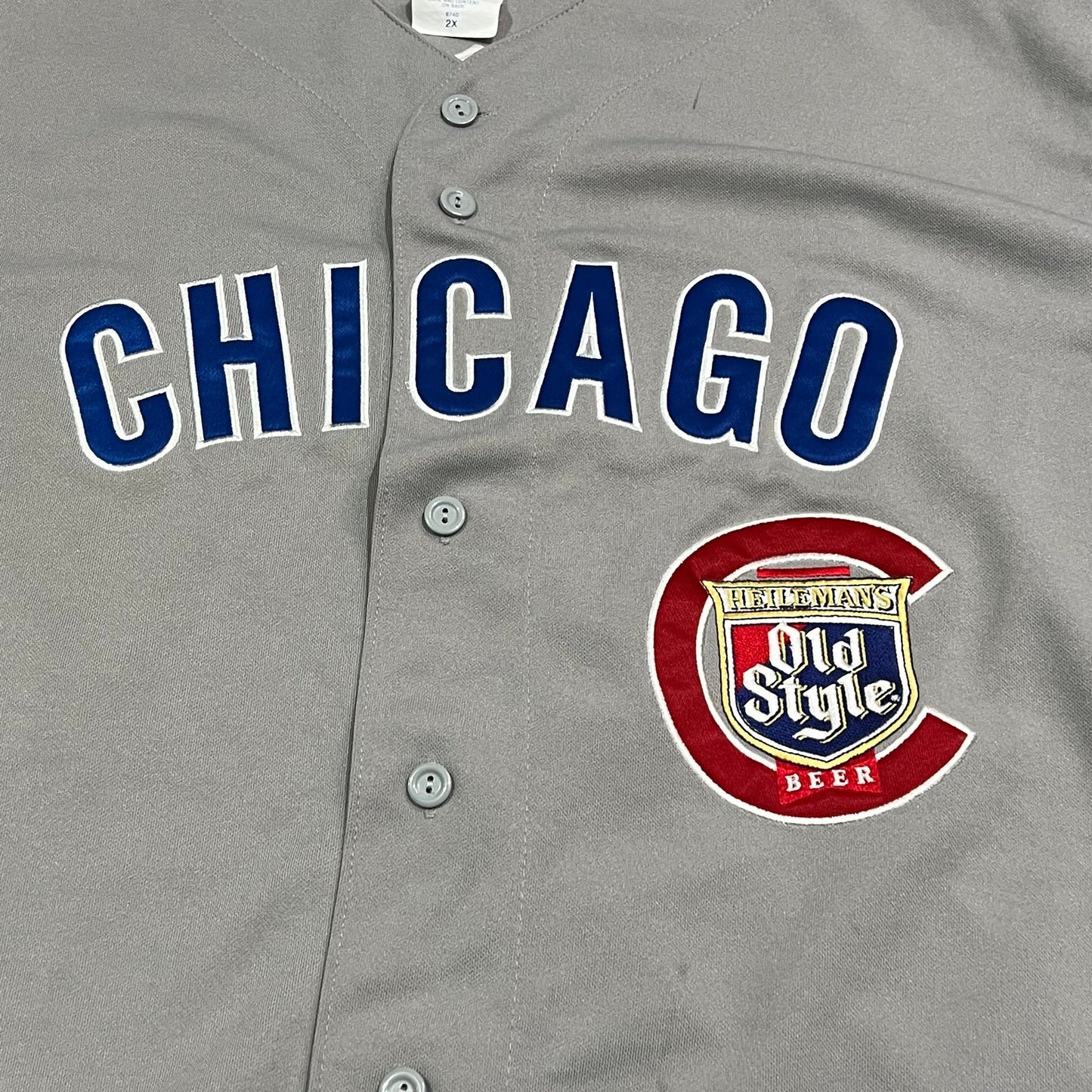 Chicago Cubs Jersey Old Style Beer Mens 52 Stitch Sewn Gray #8 MLB