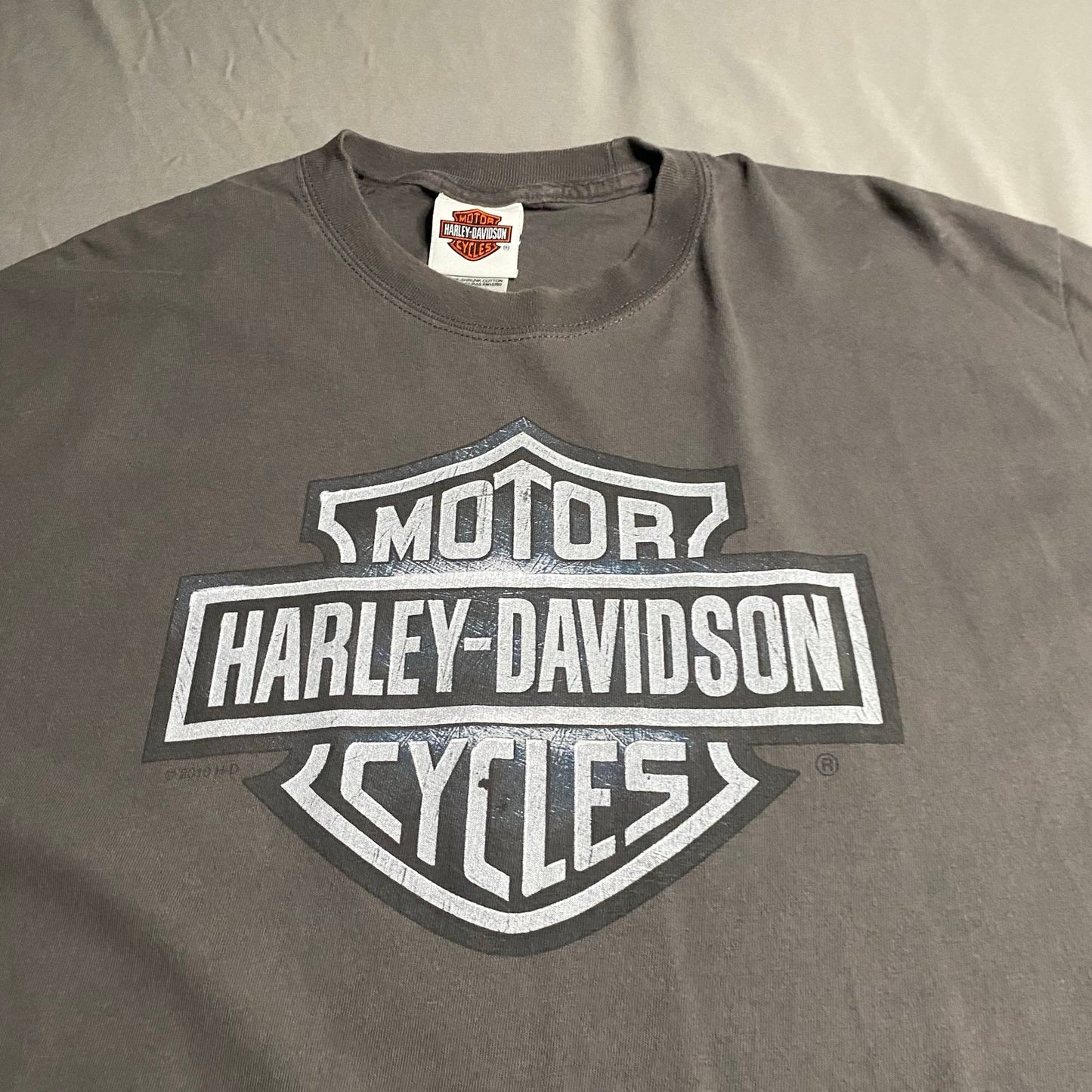 Harley Davidson Shirt Mens Large Cala Florida Gray Short Sleeve Motorcycle Biker