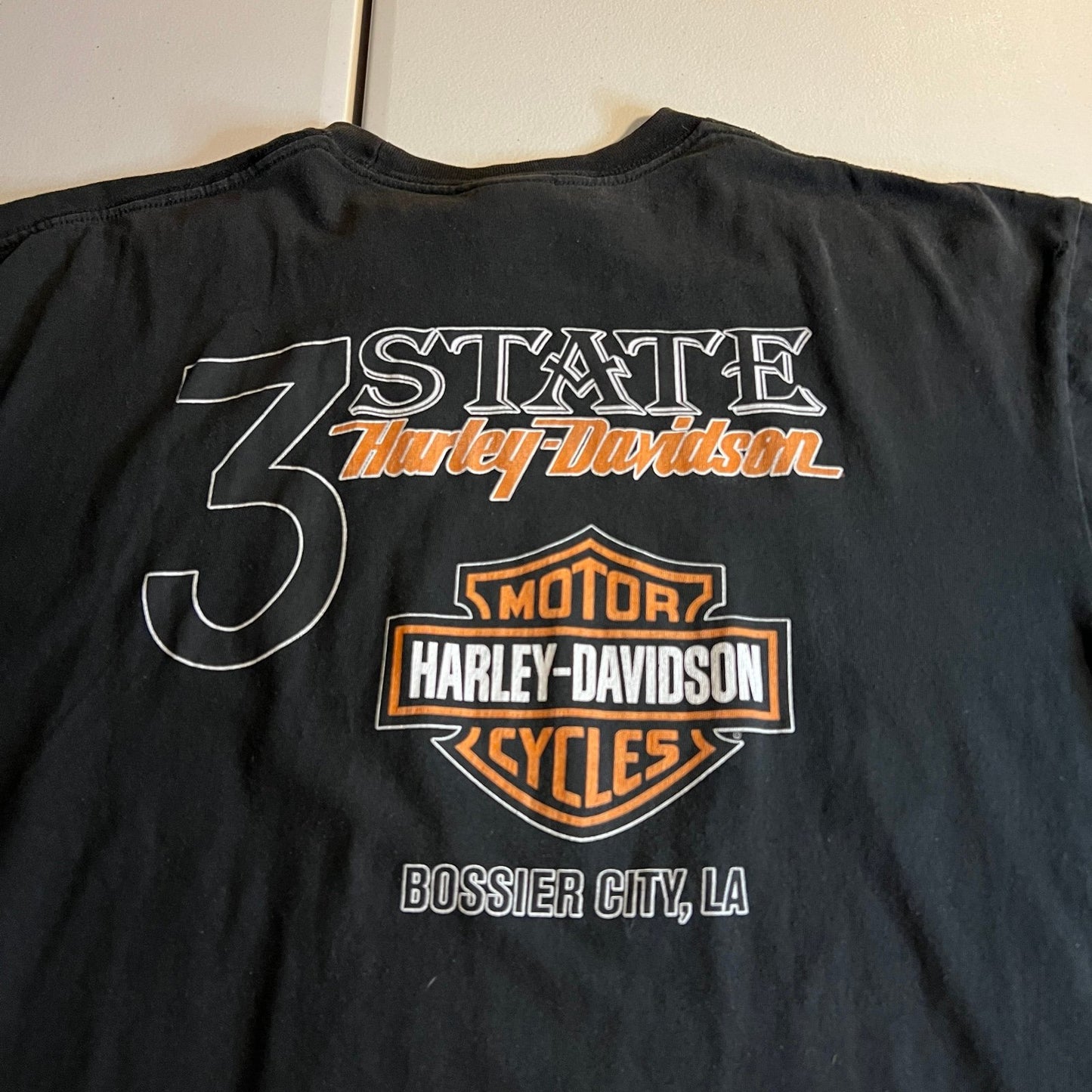 Harley Davidson Shirt Mens XL Black Short Sleeve Motrocycle Bossier City