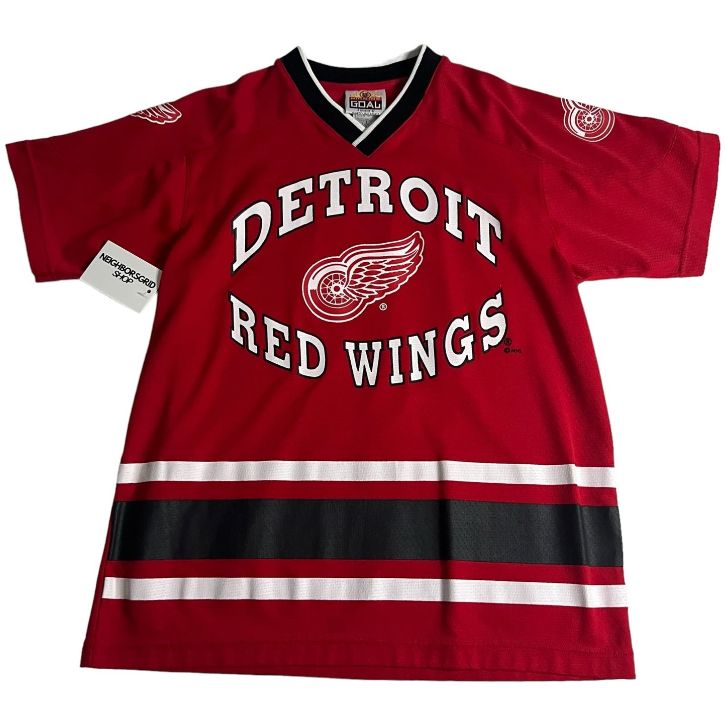 Vintage Detriot Red Wings Jersey Kids Youth Large Winning Goal Short Sleeve