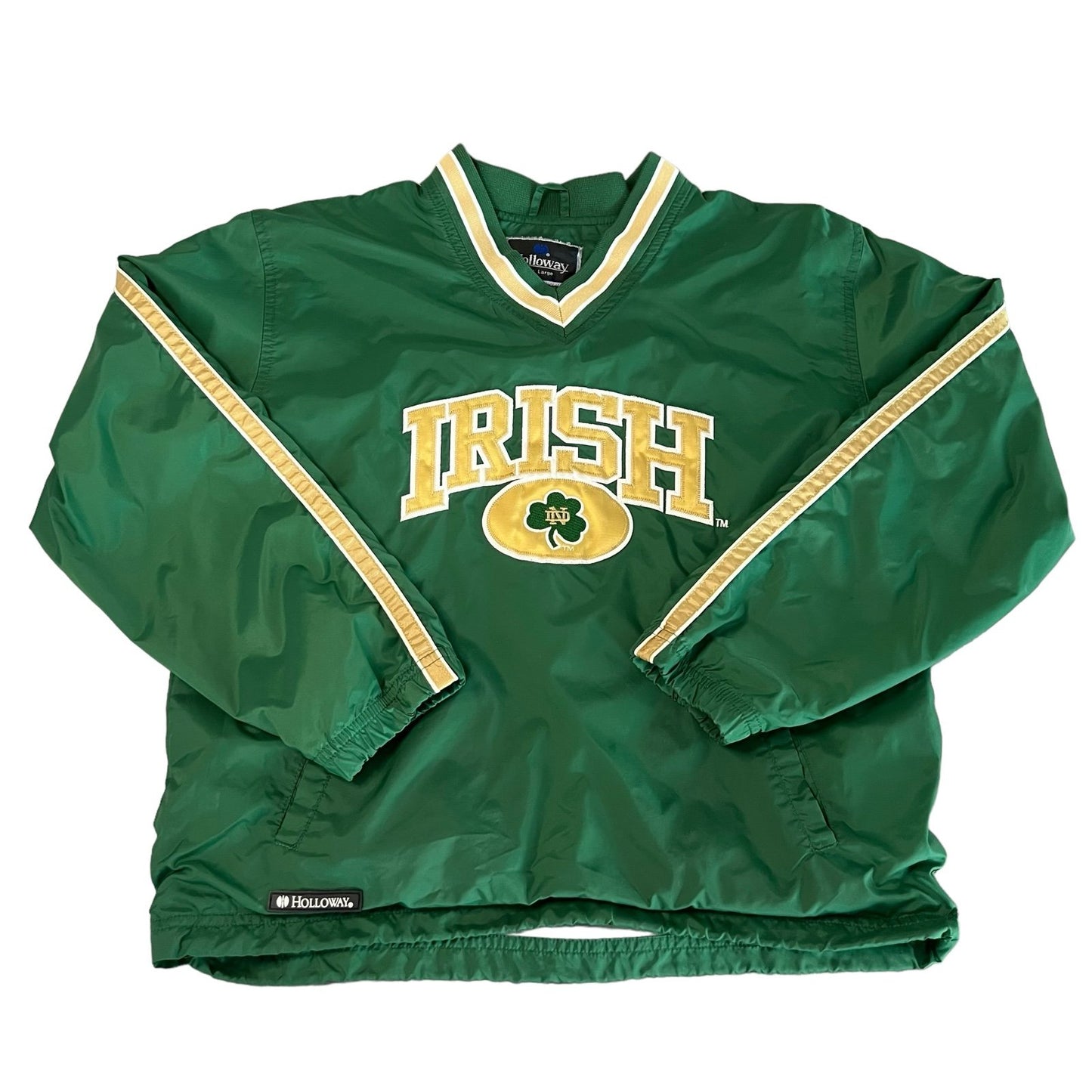 Vintage Notre Dame Windbreaker Jacket Kids Youth Large NCAA Embroidered Irish