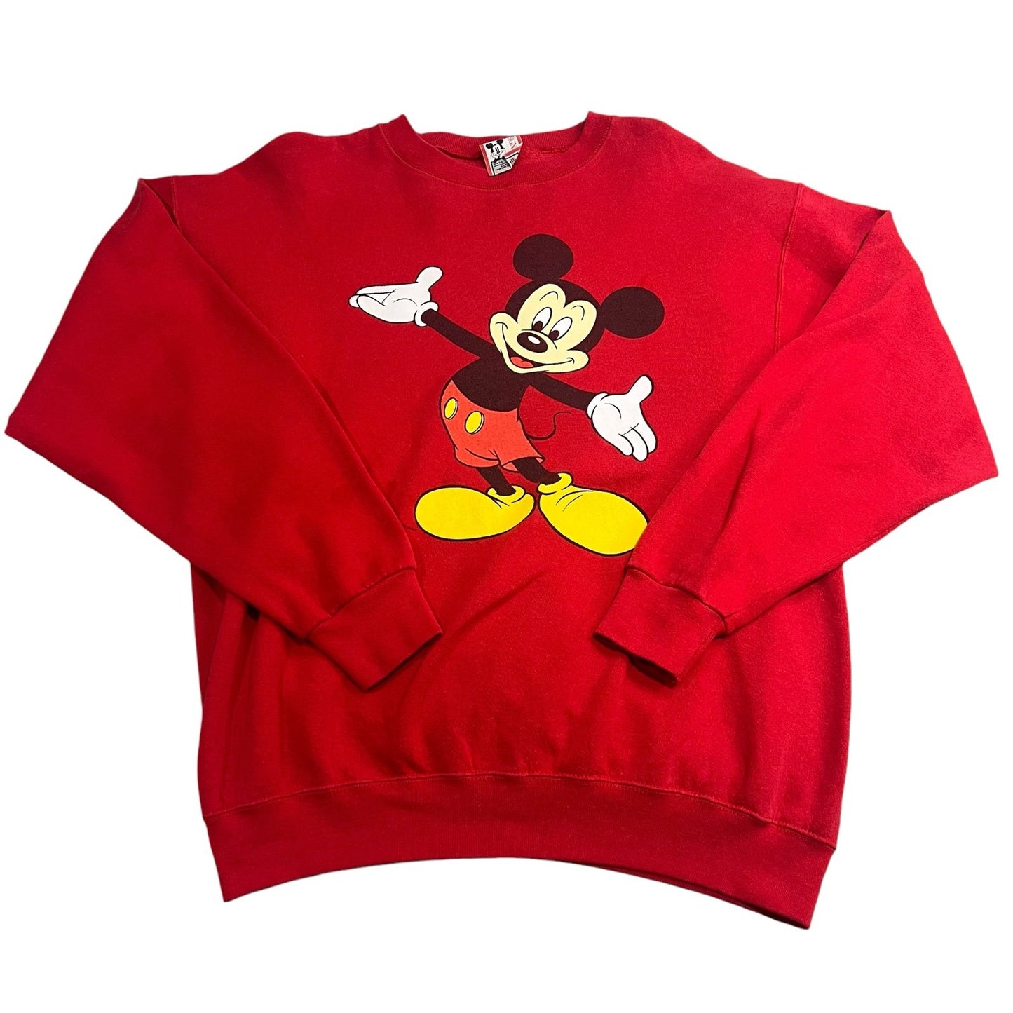 Vintage 90's Mickey Mouse Sweater Womans XL Disney Crewneck Red Pullover