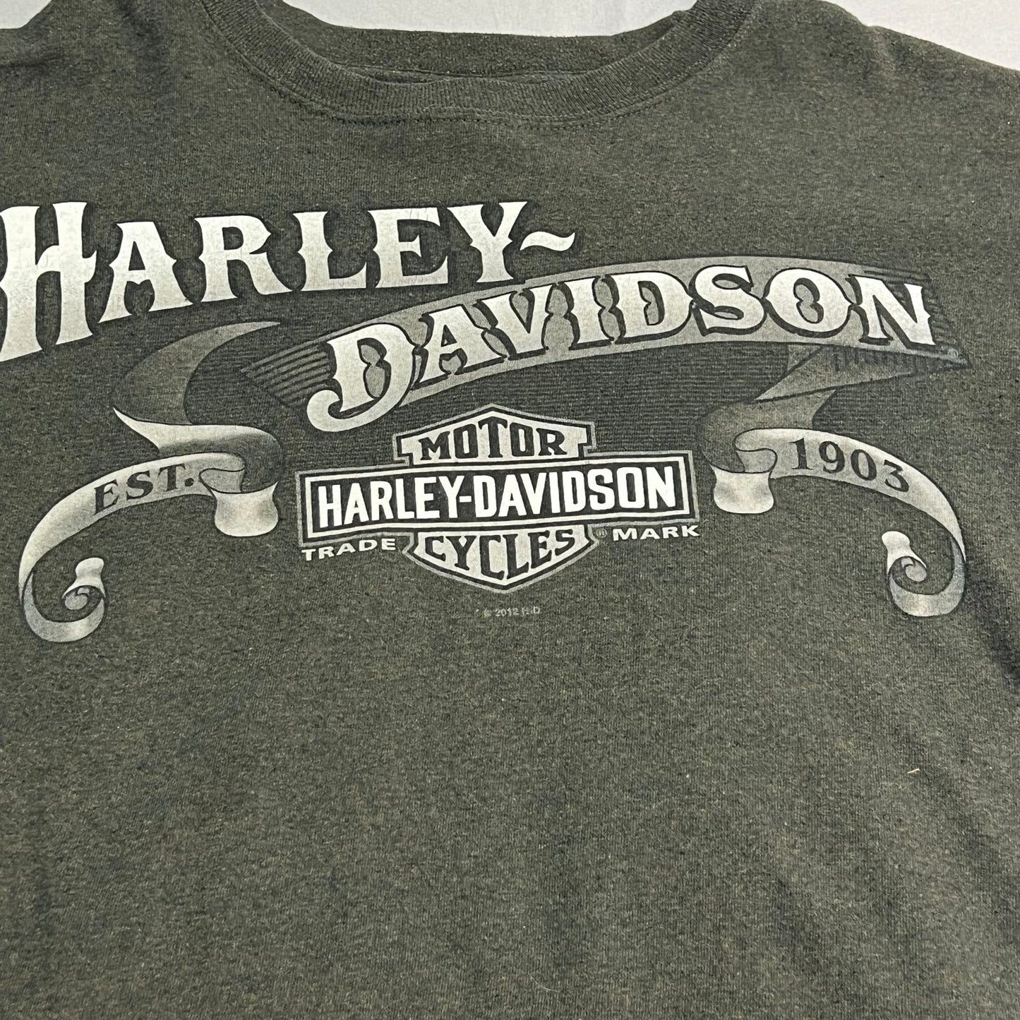 Harley Davidson Shirt Mens Large Gray Duluth Short Sleeve Motorcycle Biker