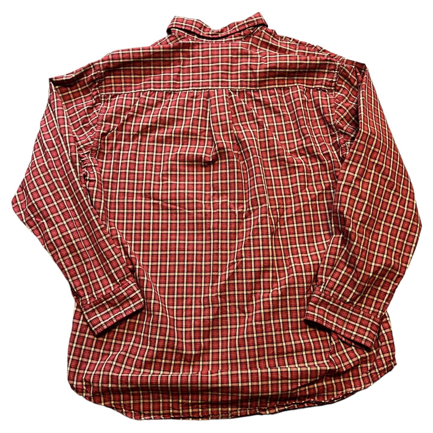 Carhartt Shirt Mens Large Button Up Plaid Red Cotton Long Sleeve