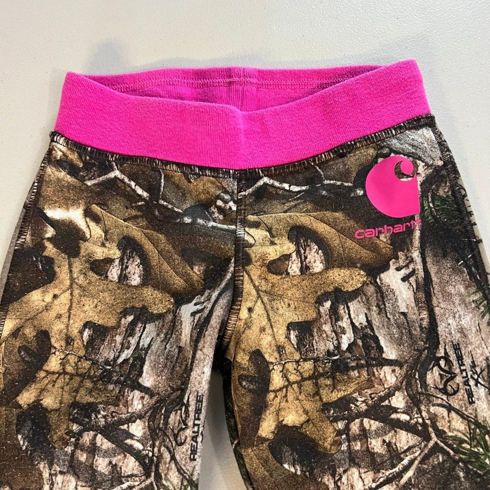 Carhartt Fleece Pants Girls Small Camo Realtree Pink Outdoors Infant Toddler