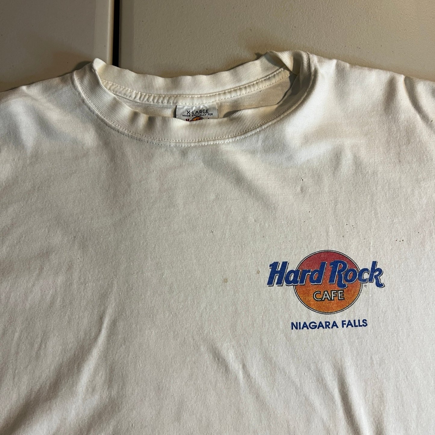 Vintage Hard Rock Cafe Shirt Mens XL Short Sleeve White Made in USA Niagara Fall