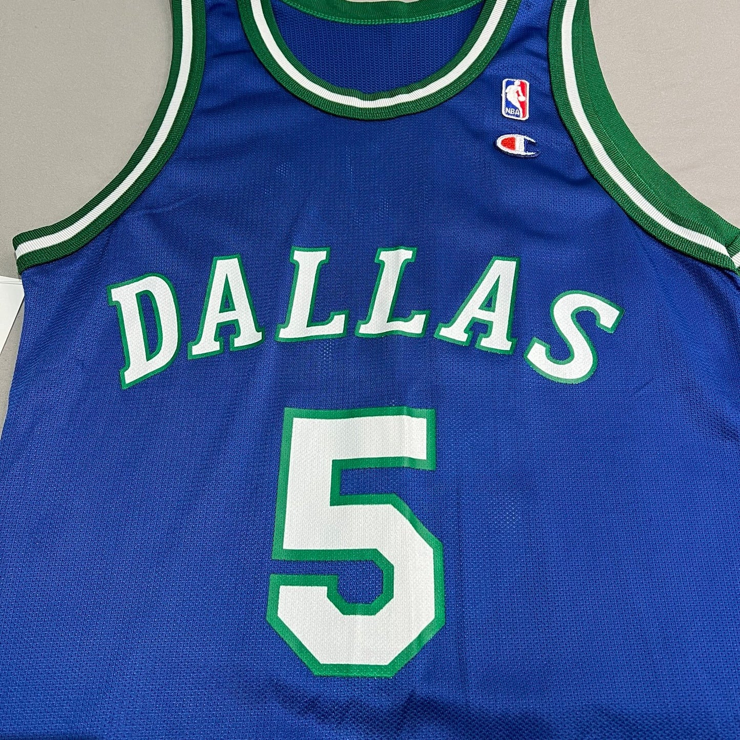 Vintage 90's Jason Kidd Dallas Mavericks Jersey Mens 40 #5 Blue Champion NBA