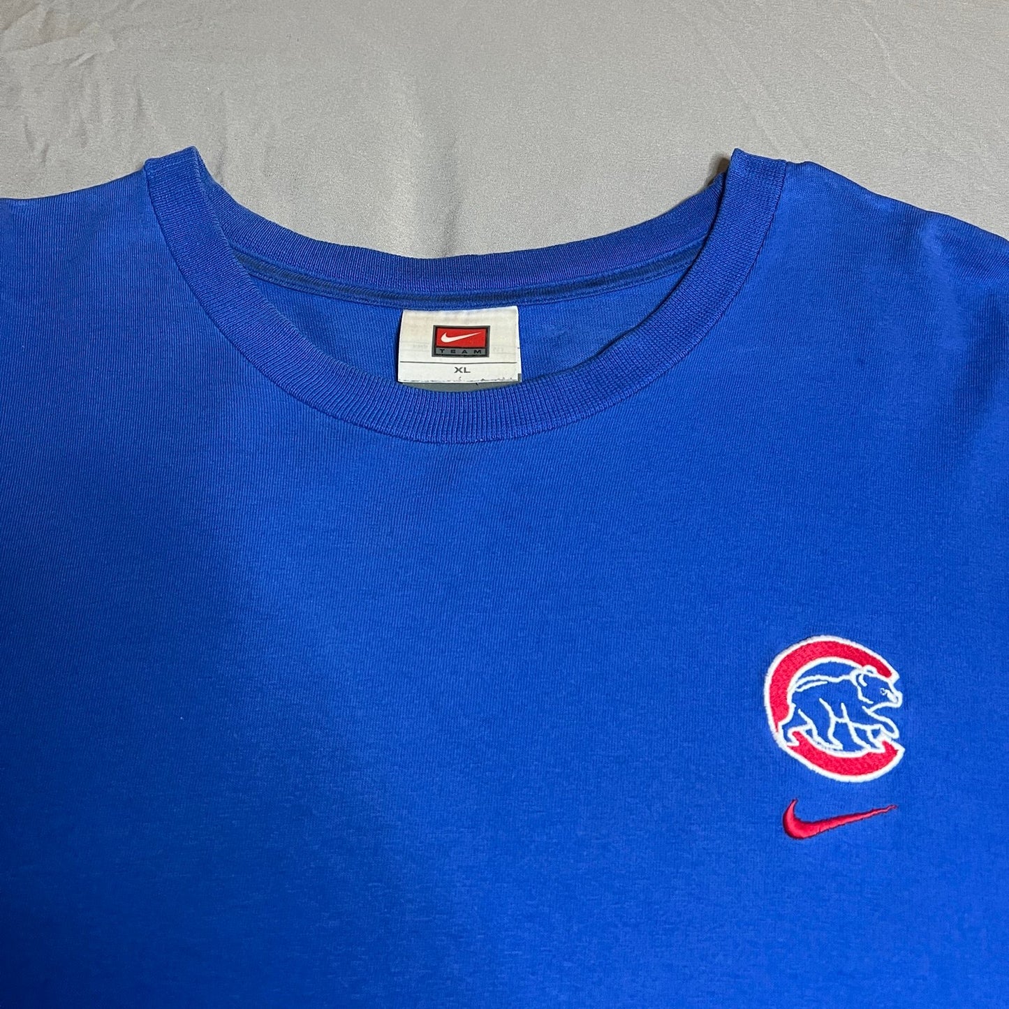 Vintage Chicago Cubs Shirt Mens XL Nike Short Sleeve Blue Swoosh Y2K 2000's