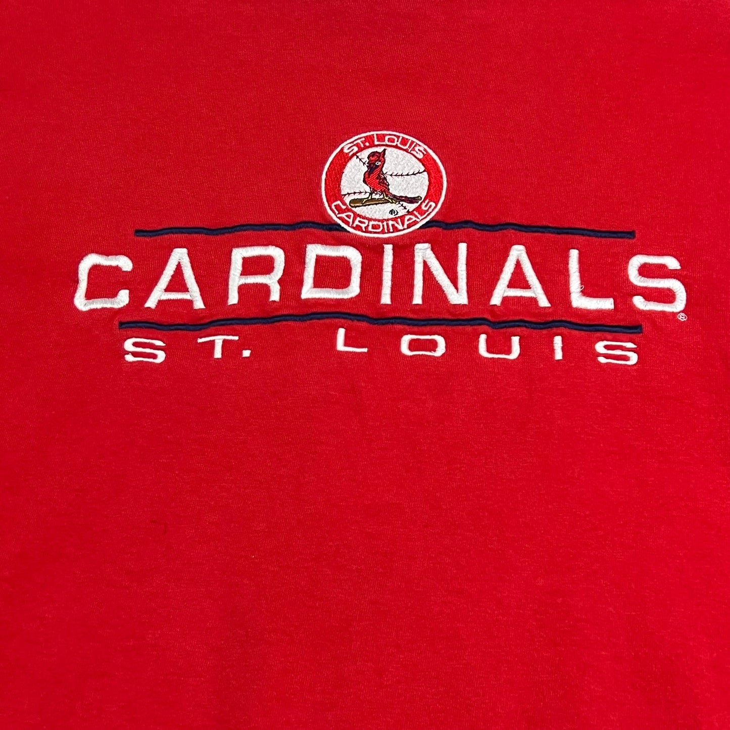 Vintage 90's Saint Louis Cardinals Shirt LOGO 7 Red Short Sleeve MLB Embroidered