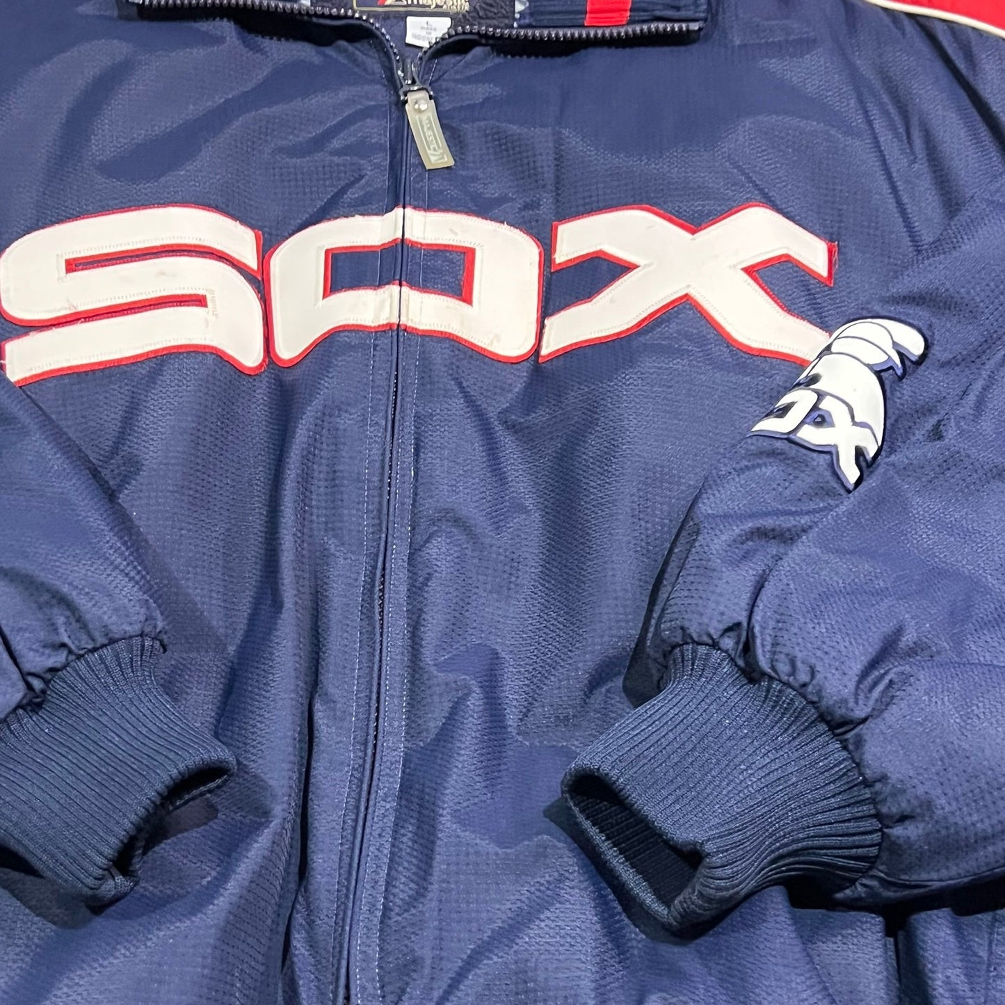 Chicago White Sox Jacket Mens Large Cooperstown Collection Majestic MLB Blue