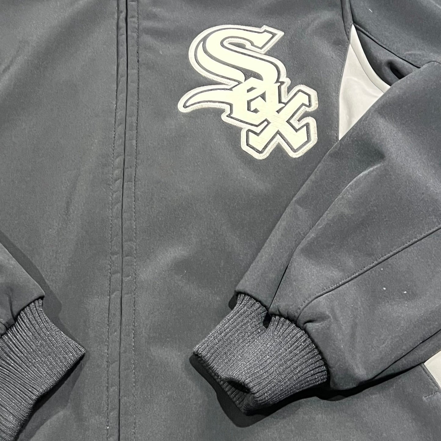 Chicago White Sox Jacket Mens Medium Therma Base Majestic Black Authentic